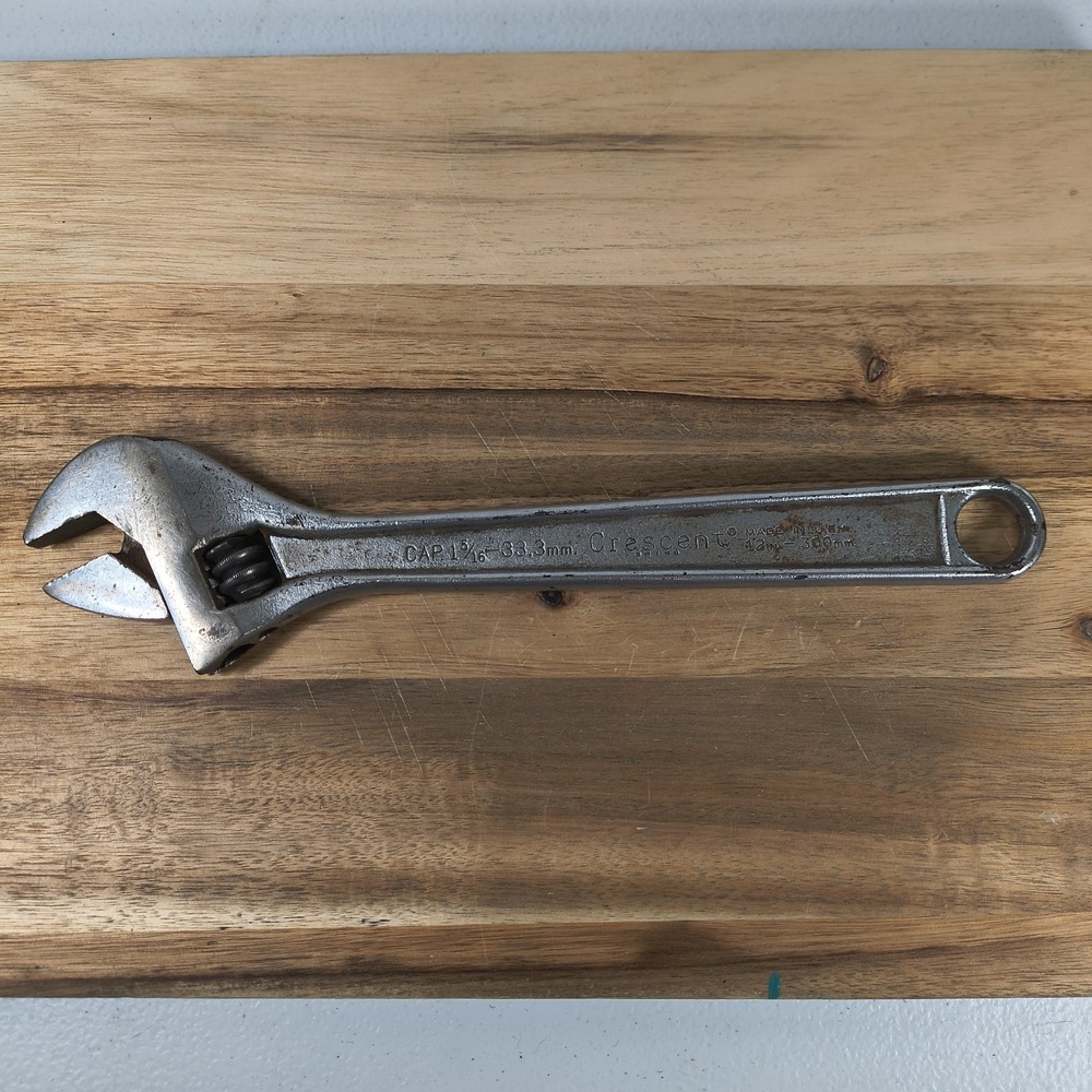Vintage Crescent "Crestoloy" 12 adjustable wrench made in USA